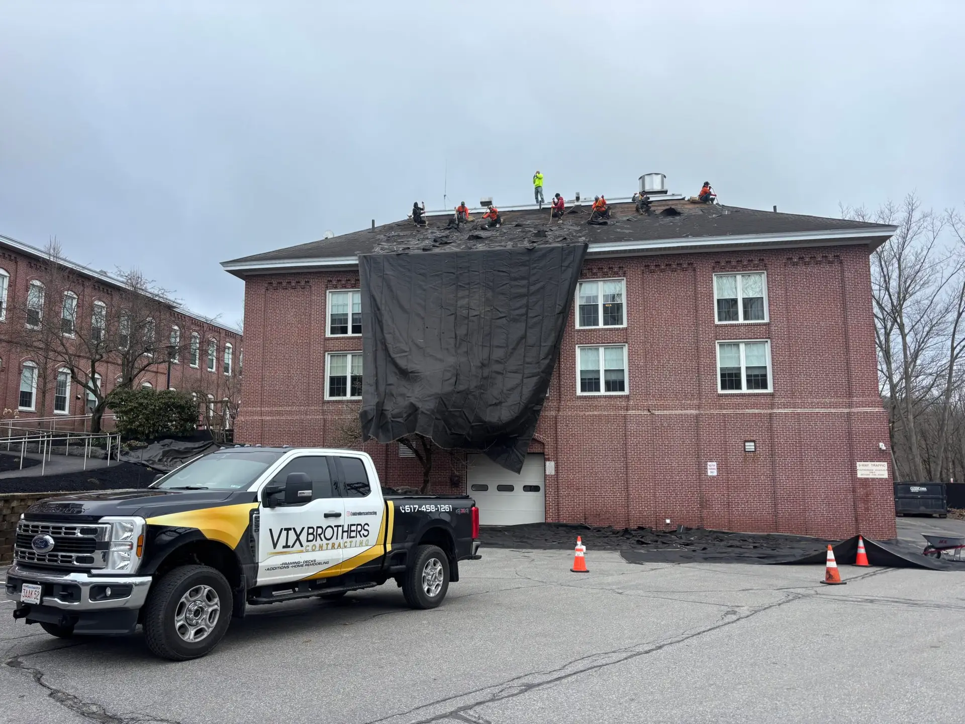 Shingle roofing being installed by experts of Vix Brother Contracting