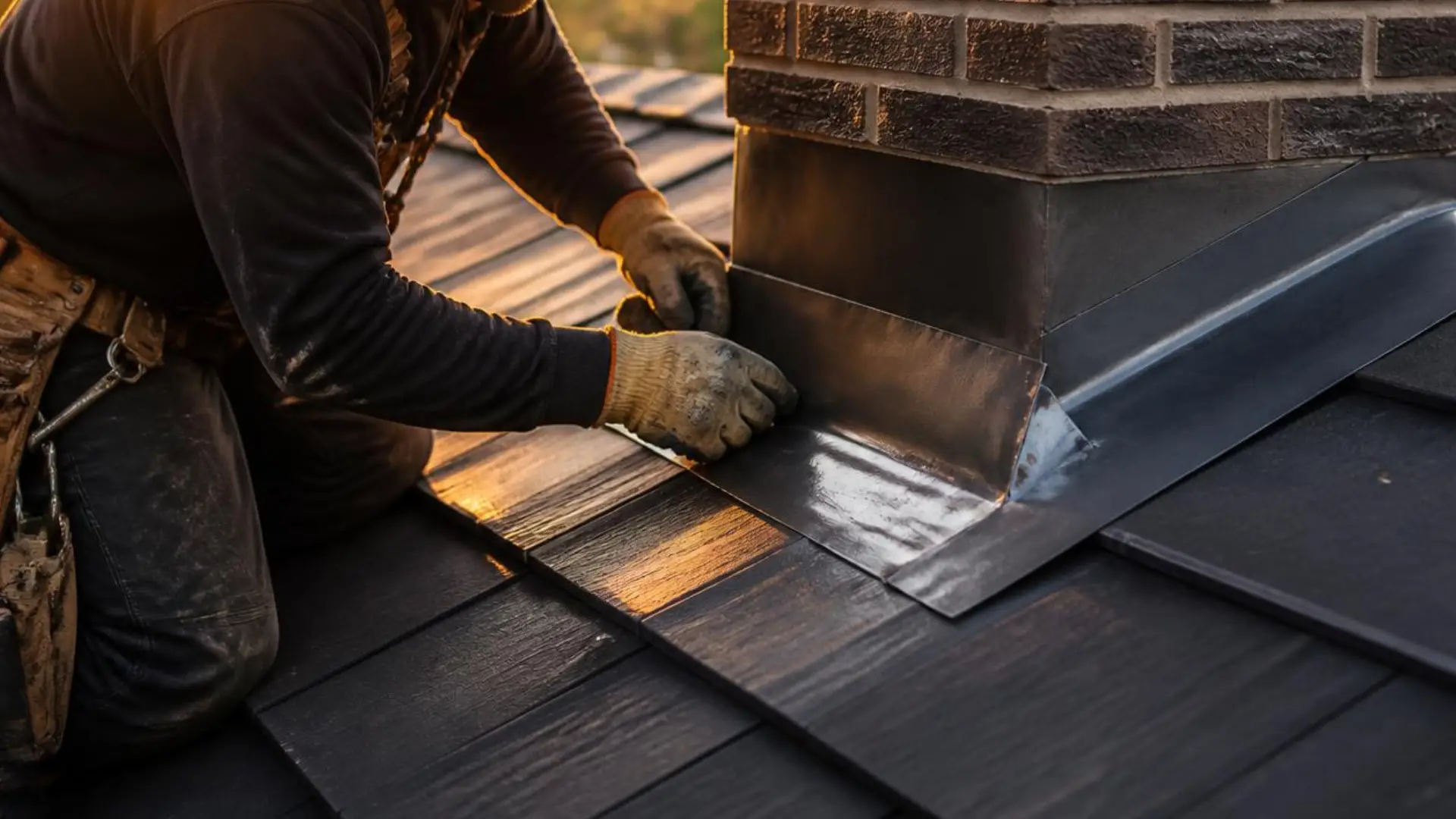 chimney flashing repair being done by experts of Vix Brothers Contracting.